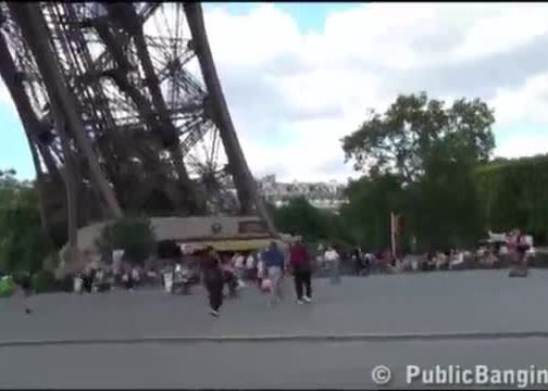 Eiffel tower public sex threesome orgy