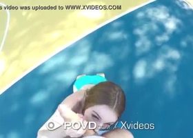 Teen redhead pov outside fuck