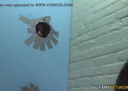 Ebony whitney williams tries huge gloryhole cock